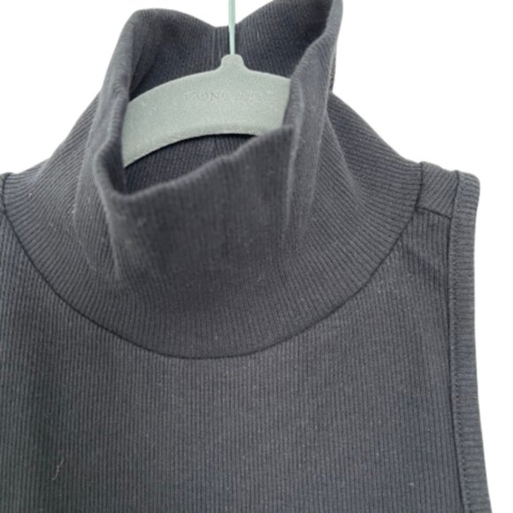 Black Anthropologie Maeve Women's Ribbed Halter Turtleneck Tank Top - Picture 2 of 9